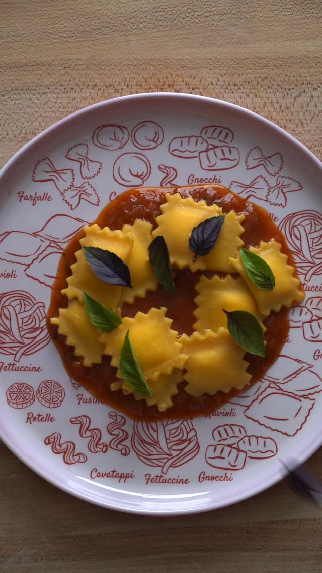 Instagram post by @ryanpeterspgh for Happy Egg. Caption reads: 1 Egg Yolk turned into 10 perfect little ravioli....