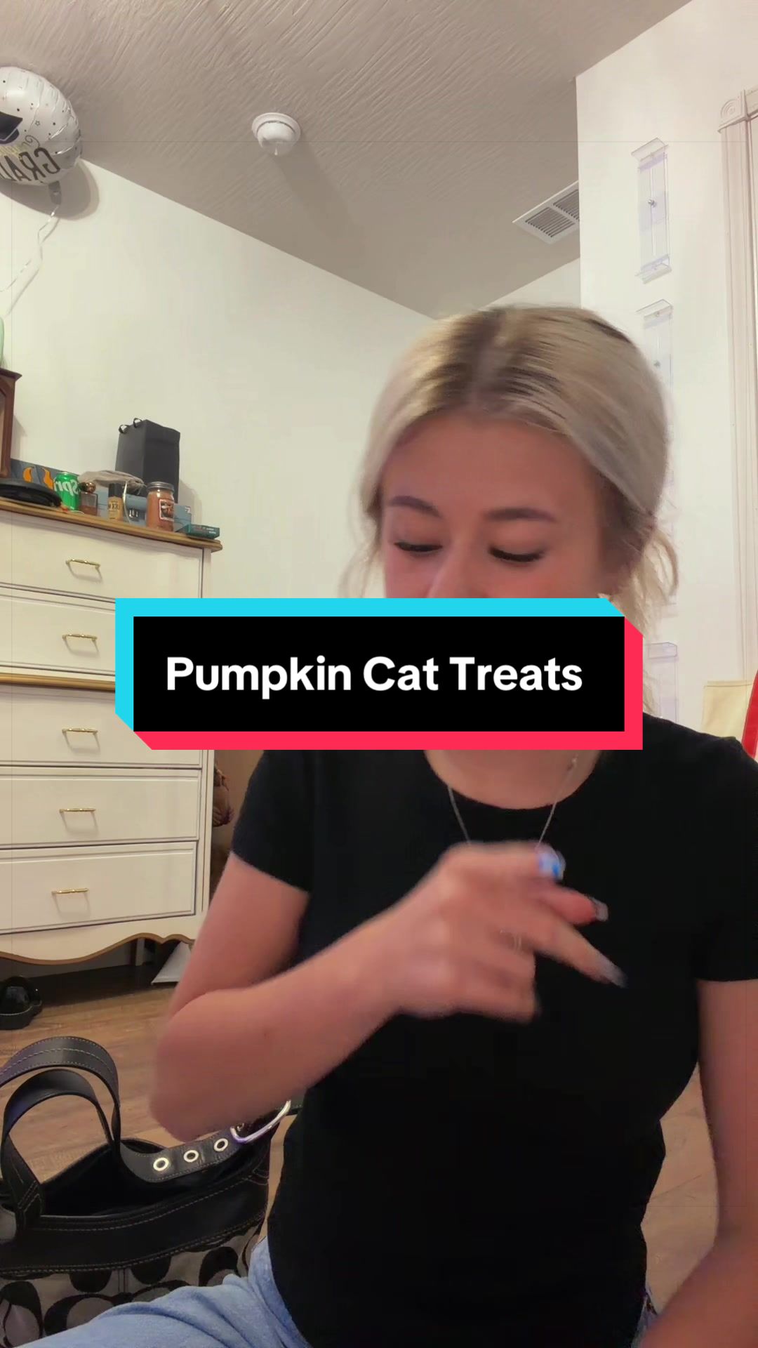 TikTok post by @addison.raines for Just Try Pet US. Caption reads: [...] pumpkin all natural cat treats from @Just....
