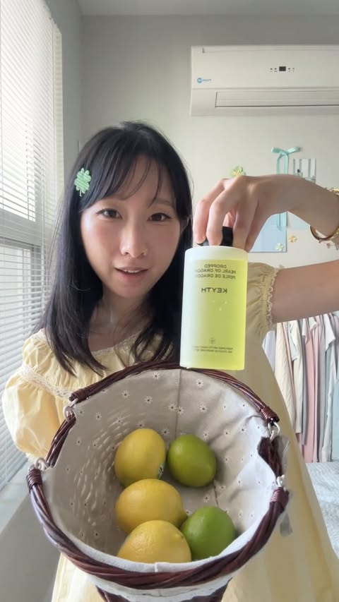 Instagram post by @mina__yim__ for KEYTH. Caption reads: It’s a lemonade summer 🍋 with KEYTH body wash....
