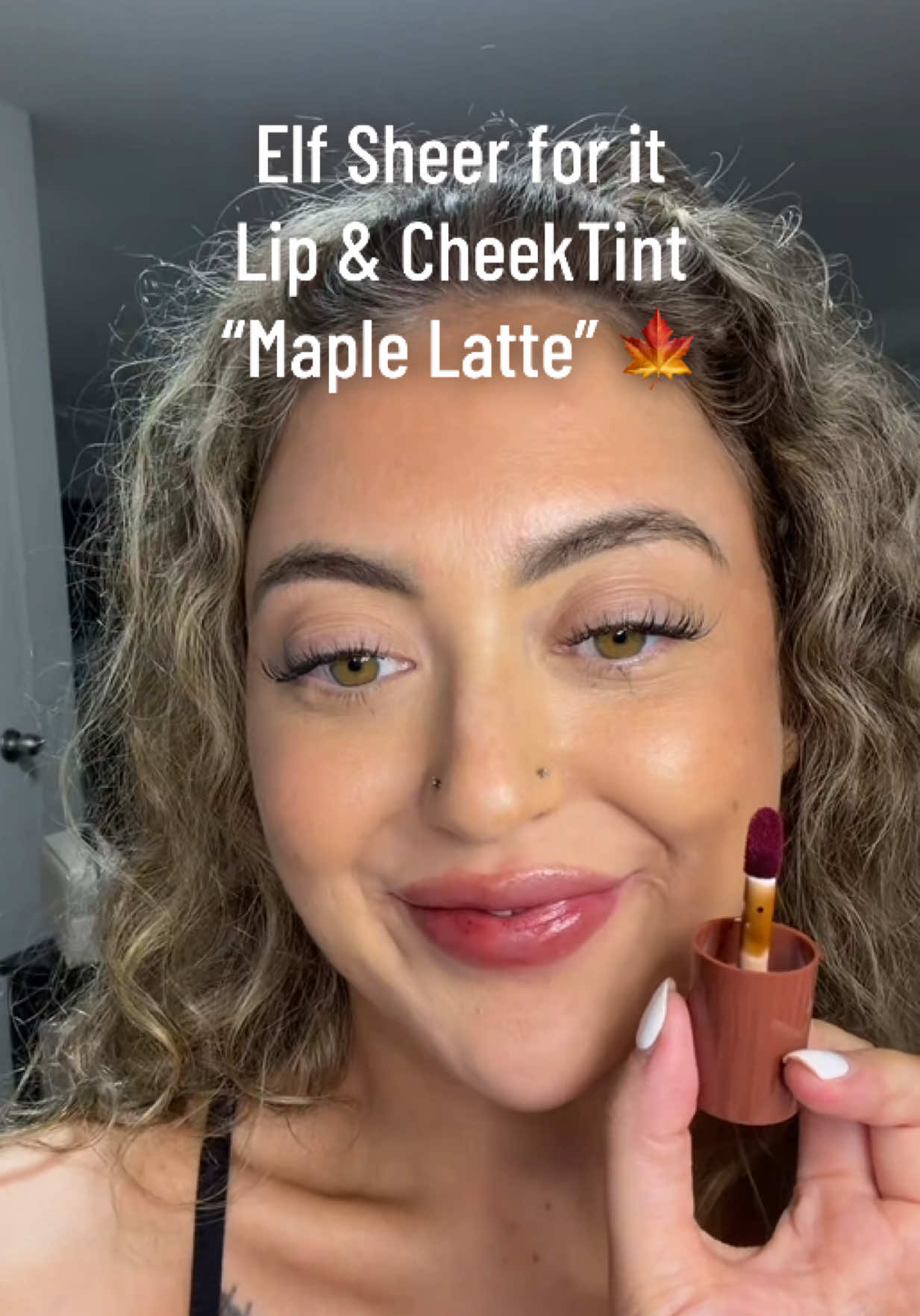 TikTok post by @kelseyalfred for e.l.f. Cosmetics. Caption reads: [...] buildable tint 🤍💫....