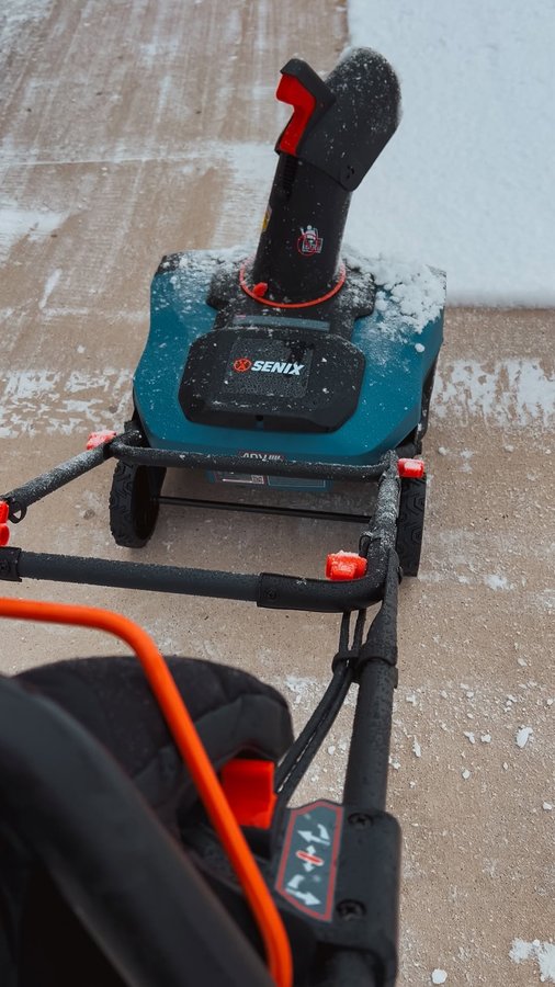 Instagram post by @youngutah for SENIX Tools. Caption reads: Snow problem! The @senixtools 40V Cordless Snow....