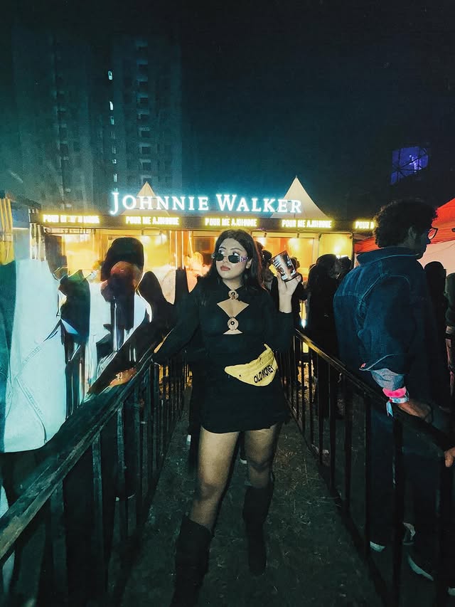 Instagram post by @shilpiisaha for Johnnie Walker. Caption reads: Good music, great cocktails with Johnnie Walker....