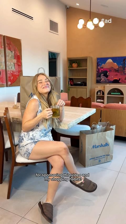 Instagram post by @majortraeger for Marshalls. Caption reads: [...] shopping. I said ok! So I went to @marshalls....
