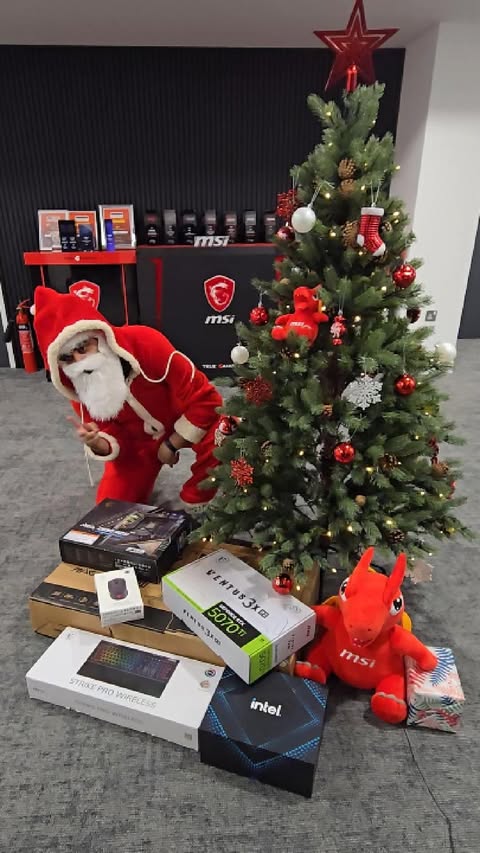 Instagram post by @msigaming_uk for NVIDIA GeForce. Caption reads: [...] #NVIDIA #RTX50 #PCBuild @inteluk....