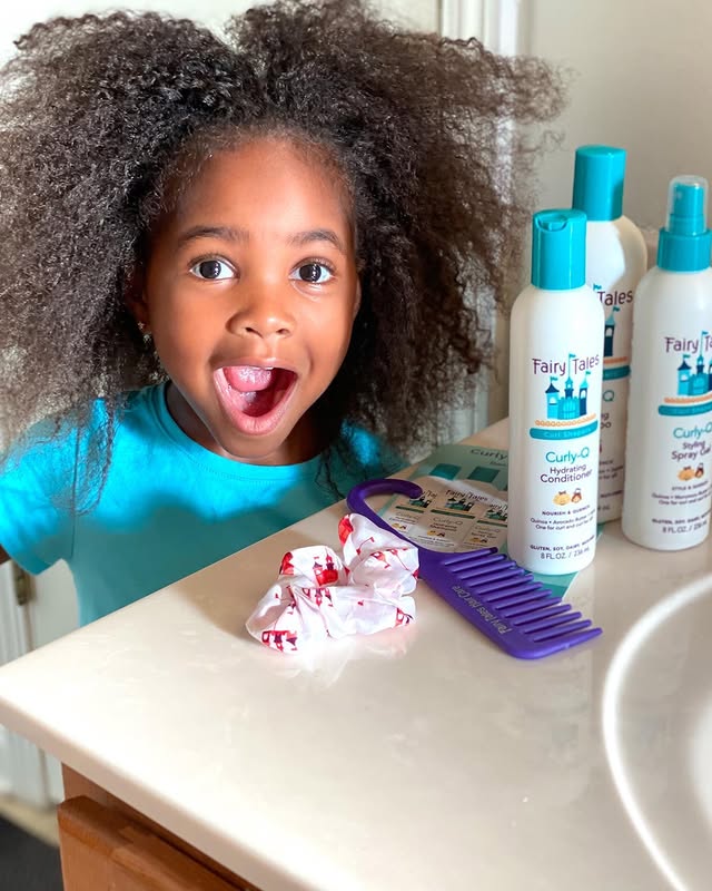 Instagram post by @mylaily3 for Fairy Tales Hair Care. Caption reads: [...] after on wash day? #ad Swipe ➡️....