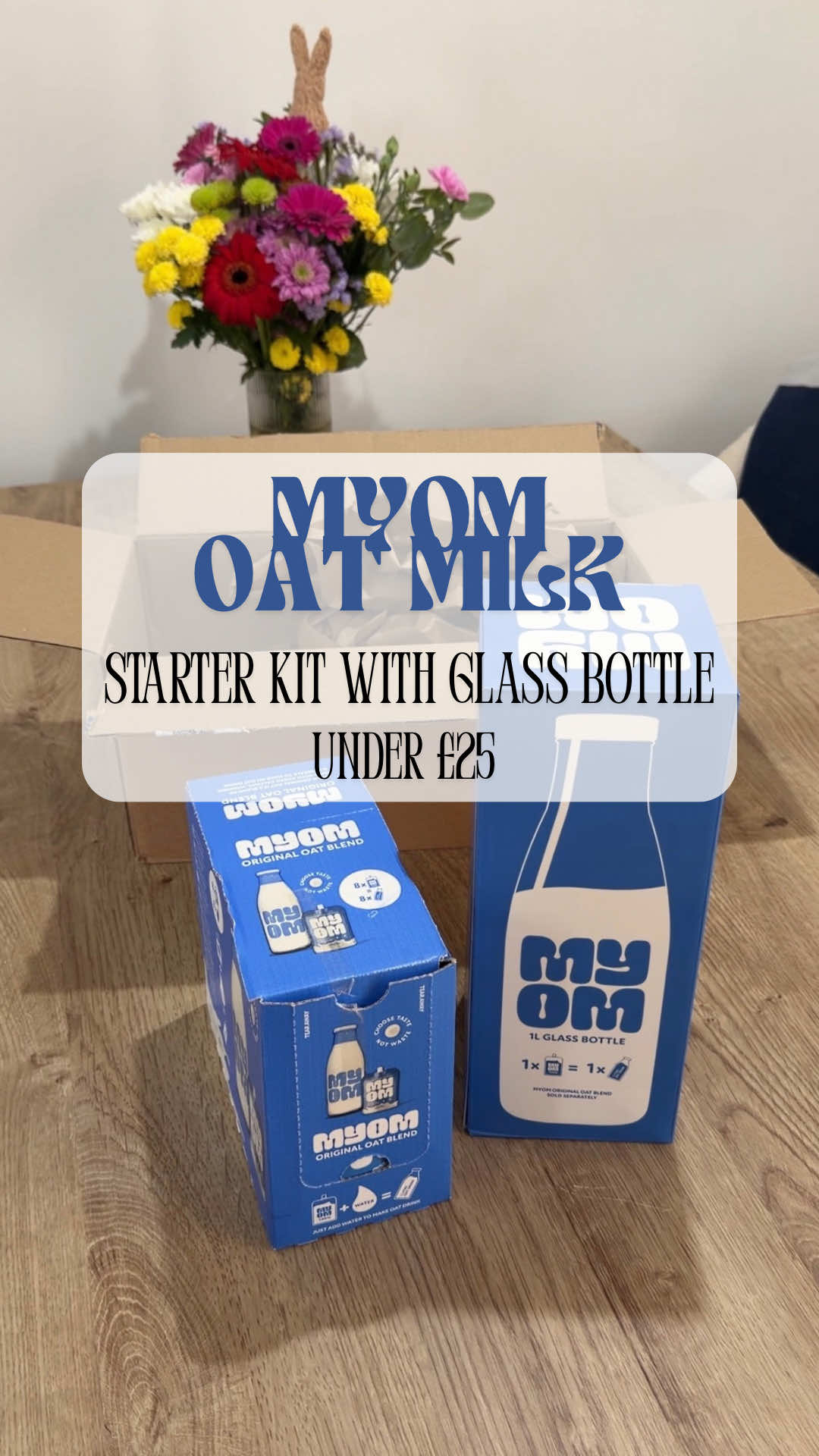 TikTok post by @natalieayse for MYOM. Caption reads: I’m still loving the @myomshop Oat Milk Drink / I....