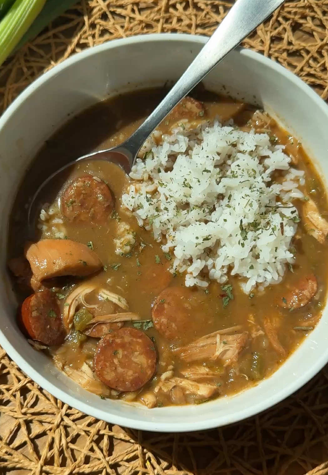 TikTok post by @britscookin for Better Than Bouillon. Caption reads: A true Louisiana classic and a labor of love the....