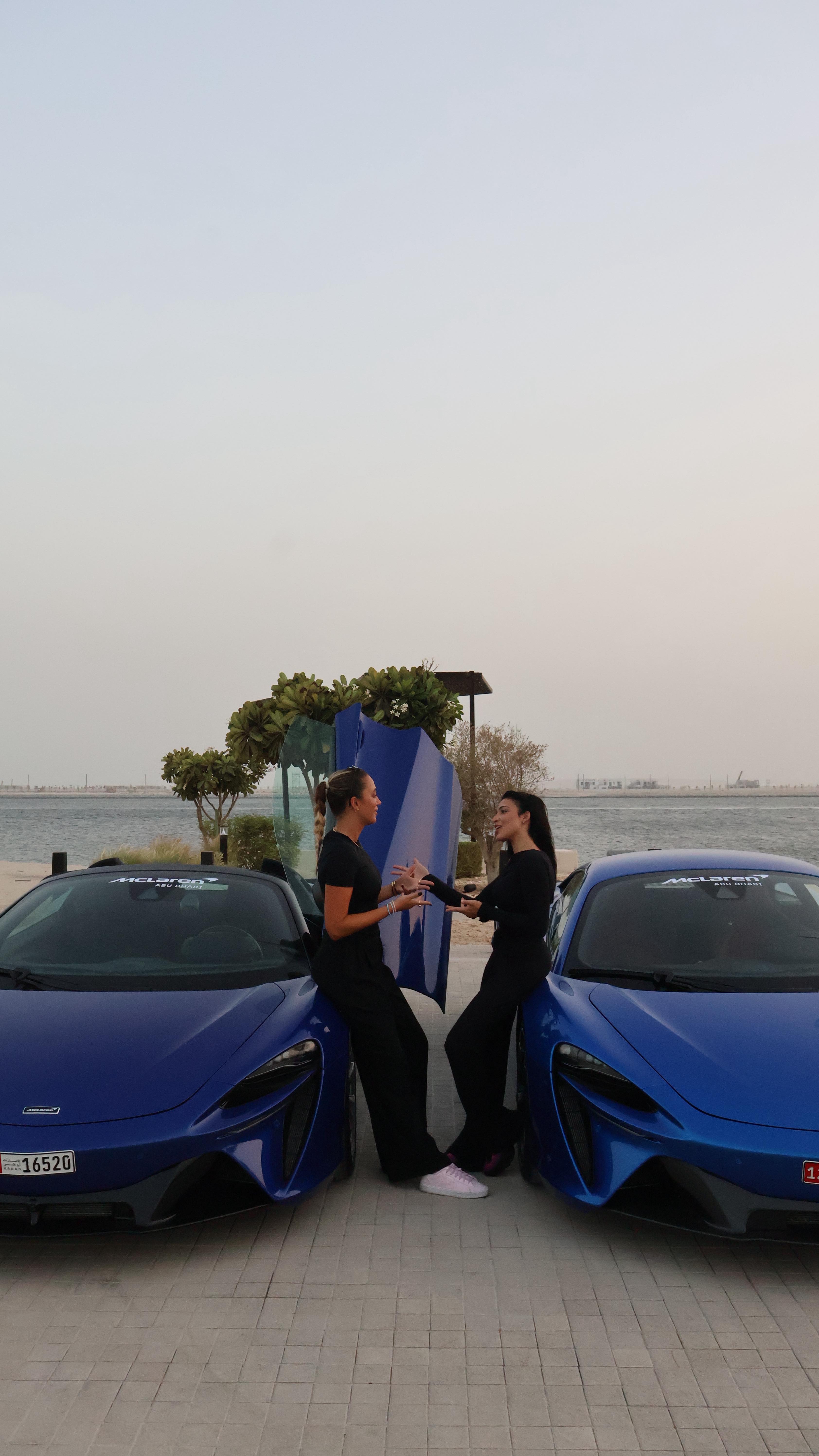 Instagram post by @amnalqubaisi_official for McLaren. Caption reads: [...] but with our own twist 🧡 Thanks to our....