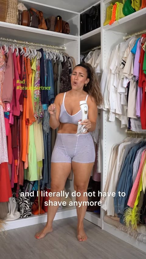 Instagram post by @meridethmorgan for Braun. Caption reads: #ad #BraunPartner Dueces✌🏼✌🏼✌🏼to shaving for 2....