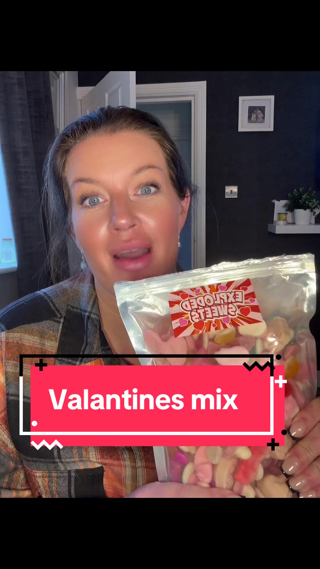 TikTok post by @emmem25 for Exploded Sweets. Caption reads: @Exploded Sweets #valantines sweet mix so nice....