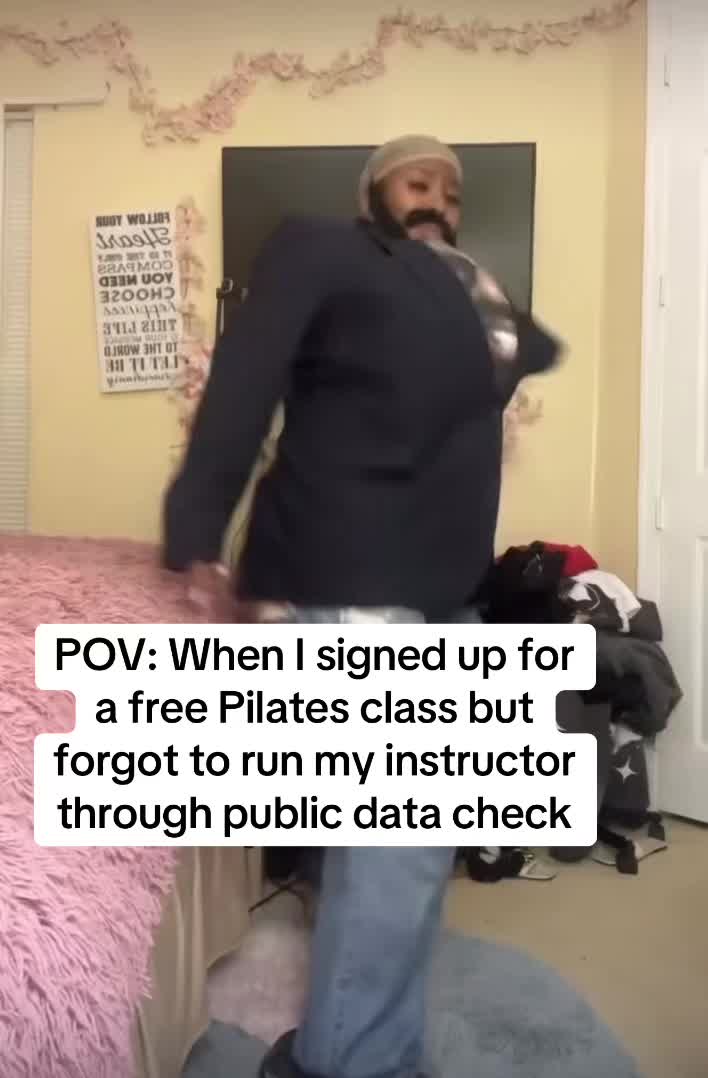 TikTok post by @kimp0ssiblez for Public Data Check. Caption reads: When you thought you were getting toned abs but....