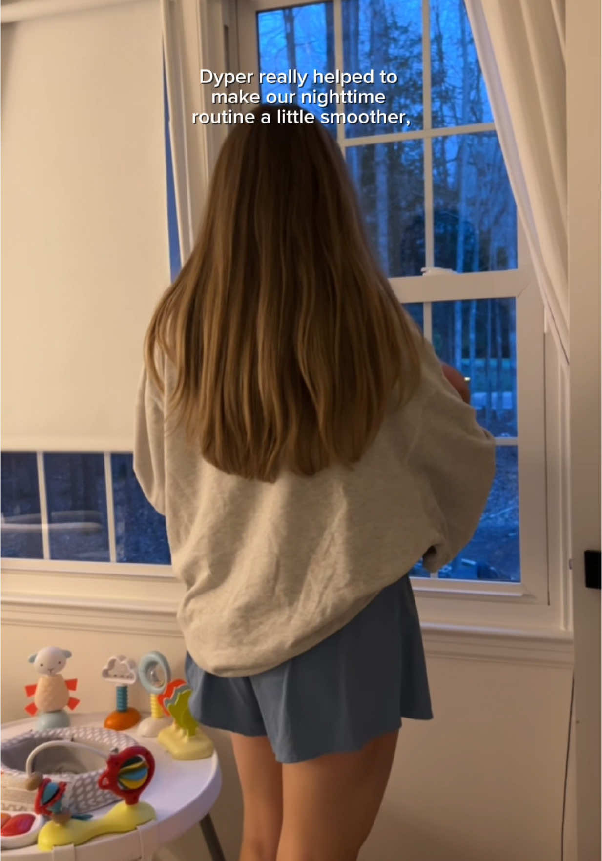 TikTok post by @mariah.barents for DYPER. Caption reads: #DYPERpartner 2 under 2 night time routines is....