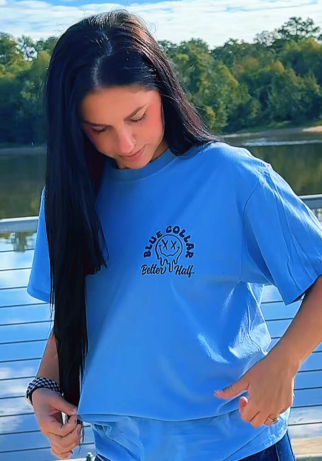 TikTok post by @kervinfamily for Armed American Supply. Caption reads: [...] my Blue Collar Man always 😍😍😍 @Armed....