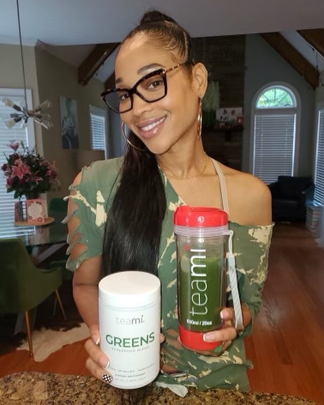 Instagram post by @mimifaust for Teami Blends. Caption reads: You guys know I like to always keep it real and....