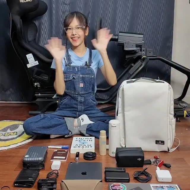 Instagram post by @mint_route22 for Nordace. Caption reads: backpack with me 🩵🎒
#nordacebackpack #backpack....