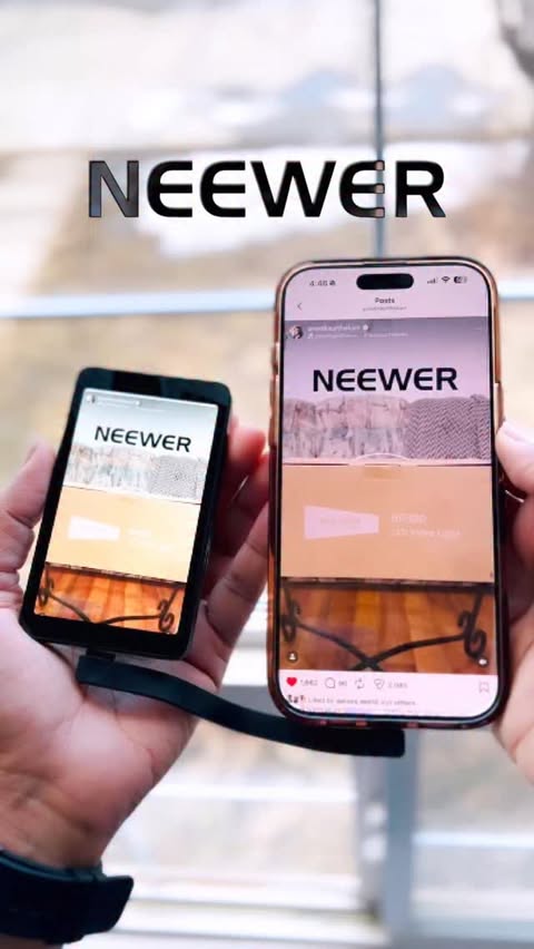 Instagram post by @preetkaurthakurr for NEEWER. Caption reads: [...] pro✨ What I use to level up my shots —....