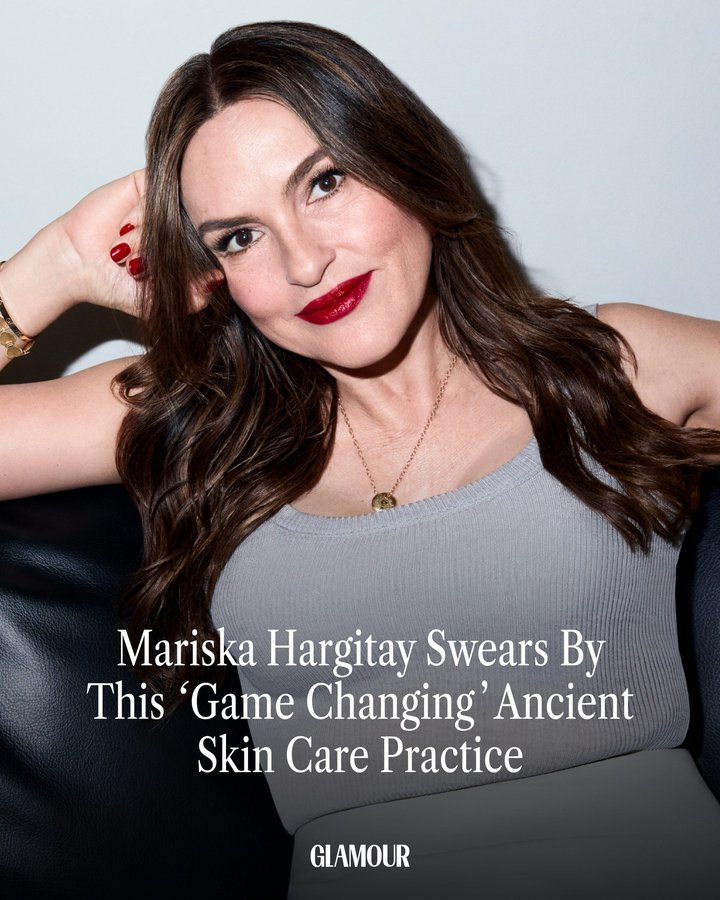 Instagram post by @therealmariskahargitay for Glamour. Caption reads: Whether on Law & Order SVU or in real life, it's....