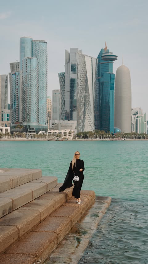 Instagram post by @tinkerbelltik for Visit Qatar. Caption reads: AD | Doha Mini Guide with @visitqatar 🇶🇦 📌SAVE....