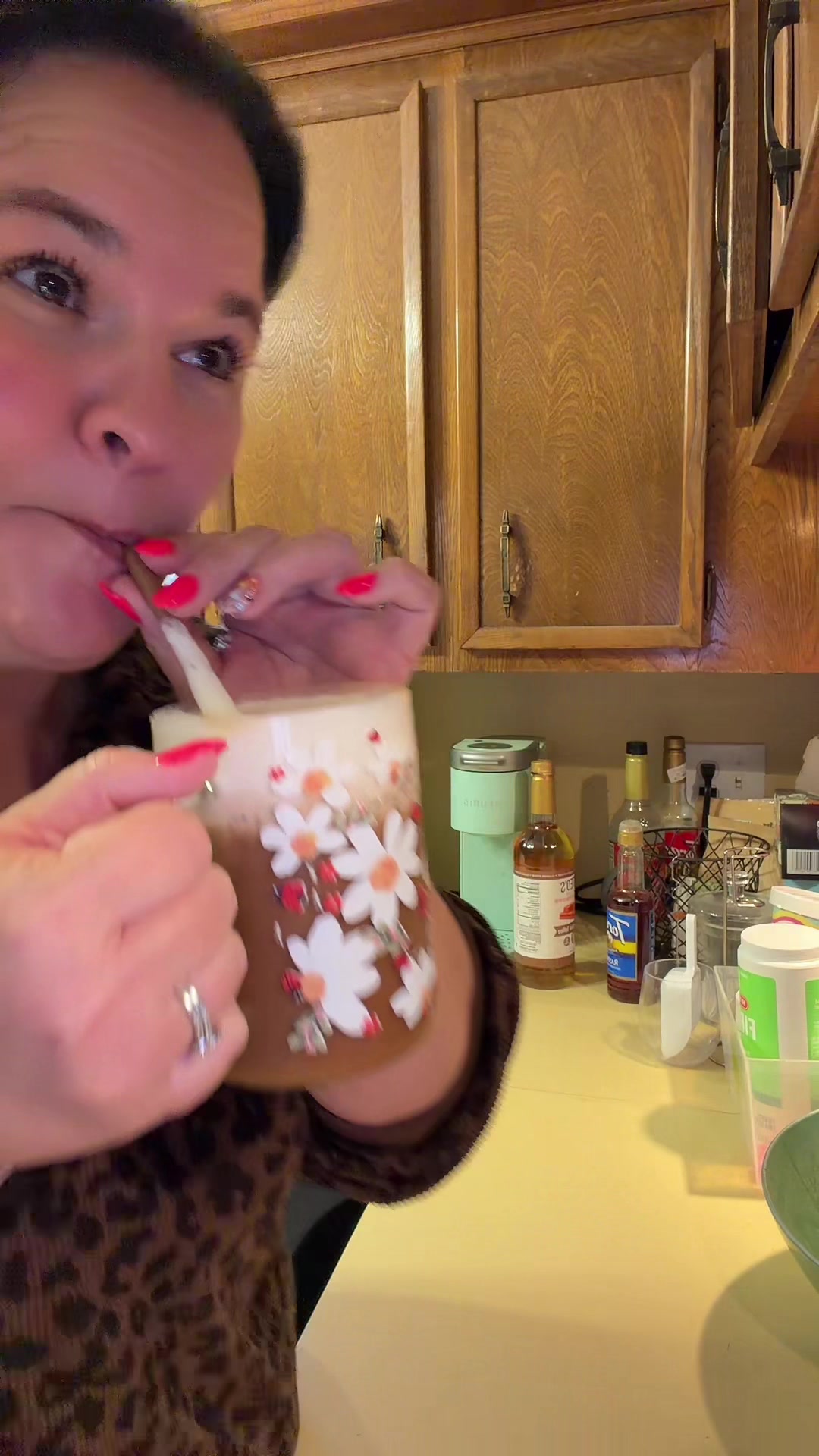 TikTok post by @a.new.abbey for Sip-Sip Hooray!. Caption reads: [...] coffee at home is with a beautiful @Sip-Sip....
