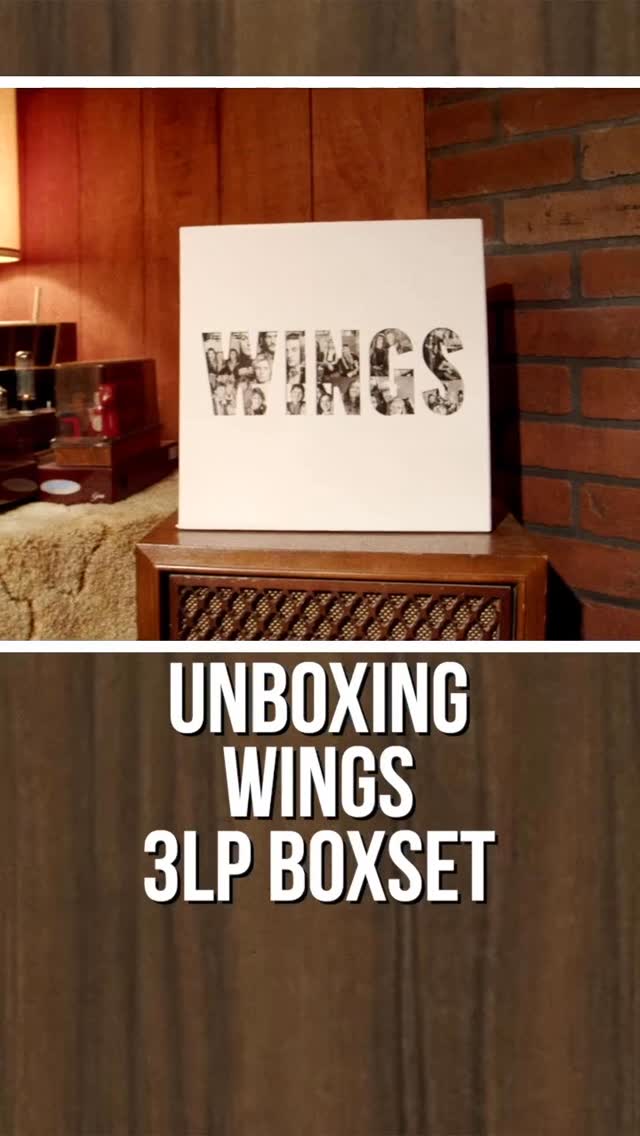 Instagram post by @vinylrewind for Universal Musiek. Caption reads: Unboxing WINGS 3LP Limited Edition Color Vinyl....