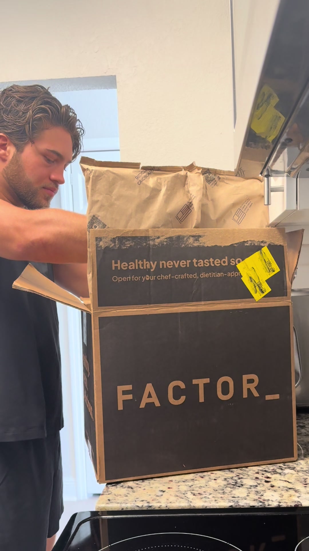 TikTok post by @tjpalmaa for Factor_. Caption reads: [...] I can start the New Year off right with....