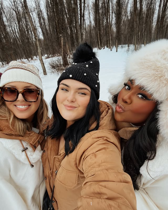 Instagram post by @roseybeeme for Torrid. Caption reads: @torrid took the girlies to a winter wonderland....