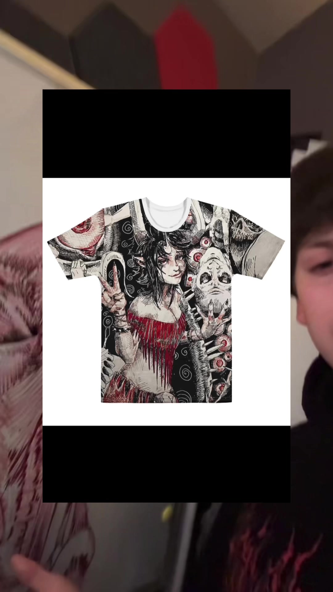 TikTok post by @criminal__acttv for Printful. Caption reads: @Printful allows you to focus on creativity and....