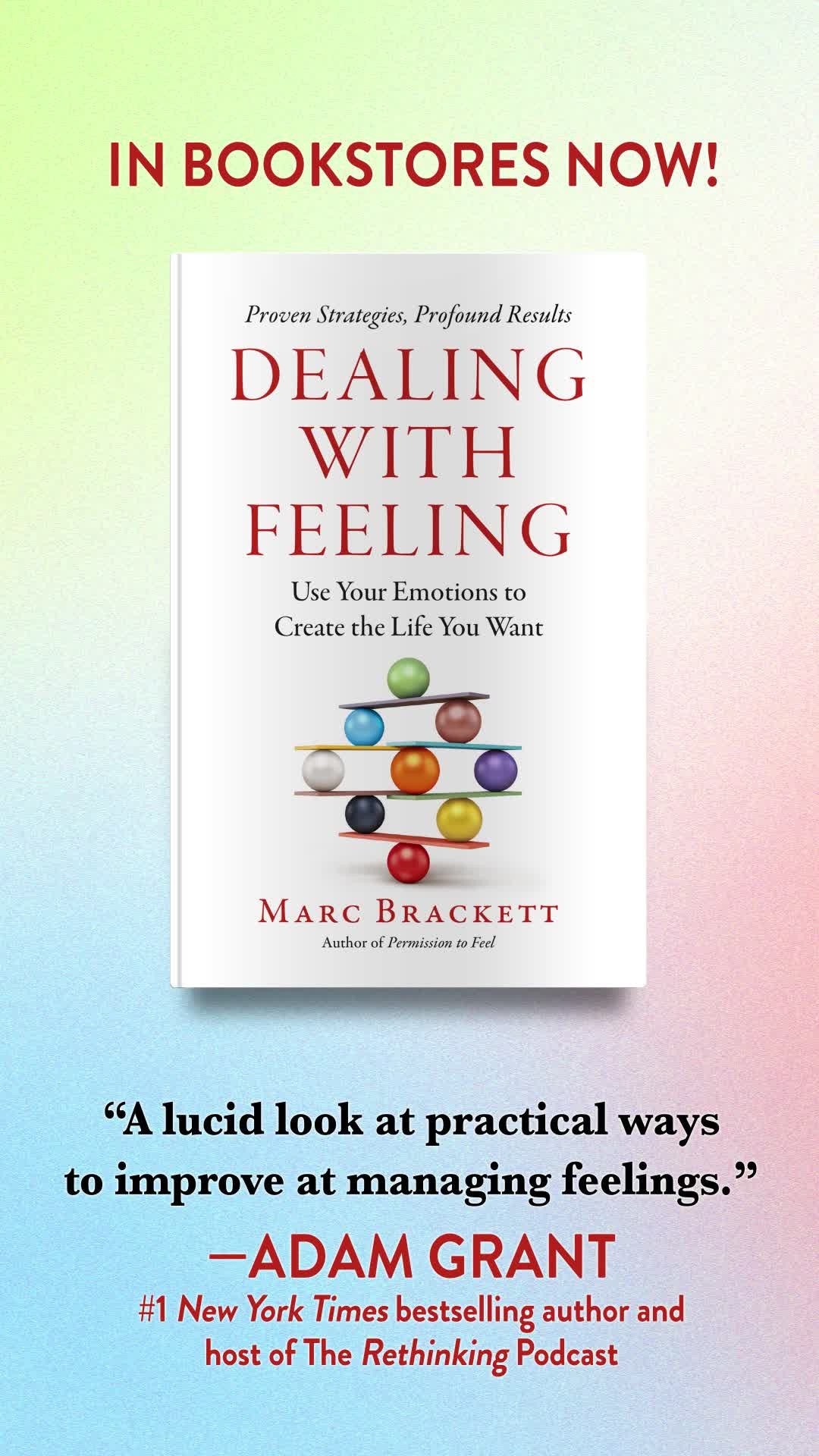 Instagram post by @marc.brackett for Celadon Books. Caption reads: 📚 IN BOOKSTORES NOW! 📚⁣
⁣
DEALING WITH FEELING....