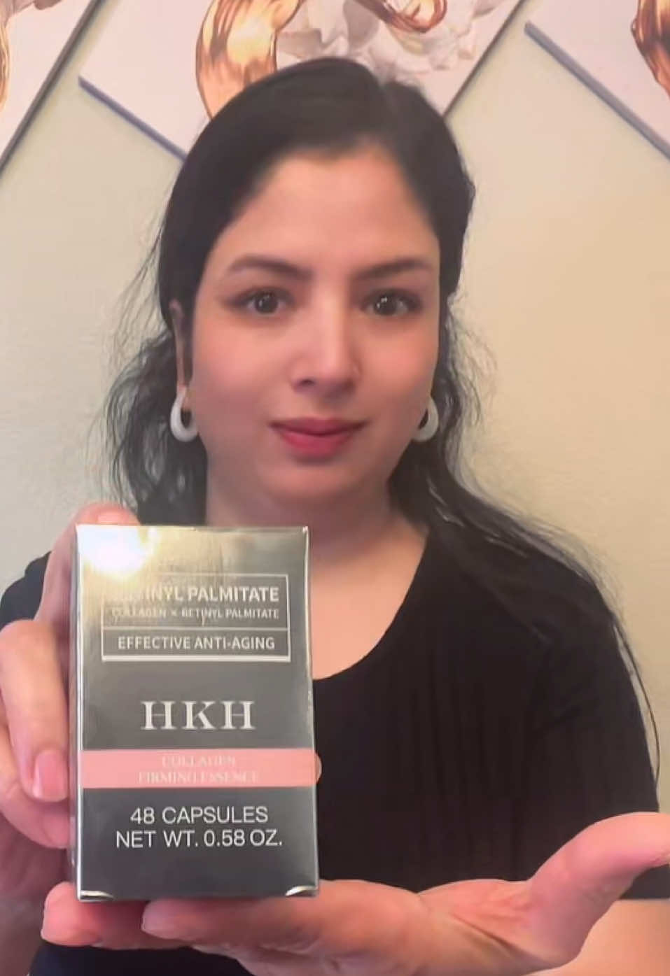 TikTok post by @highness89 for HKH cosmetics. Caption reads: [...] Hydration, Smooth & Glowing Skin @HKH....