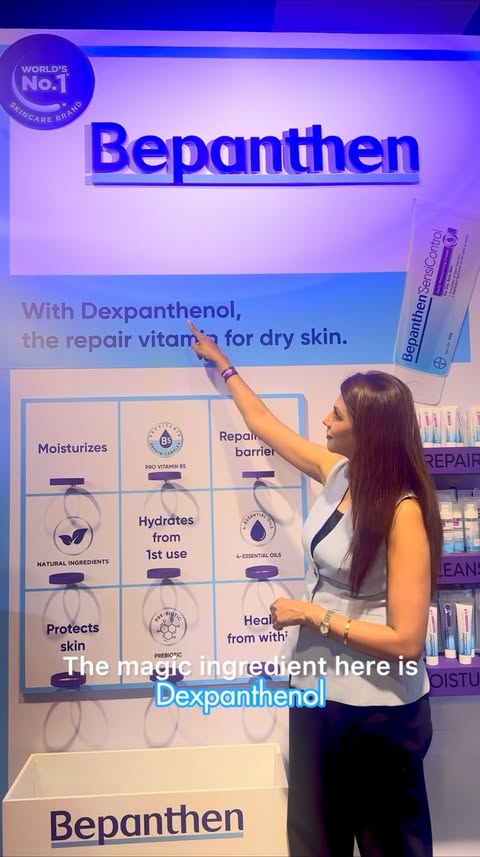 Instagram post by @drsiddhichavan for Bepanthen. Caption reads: [...] healthier skin. In collaboration with....