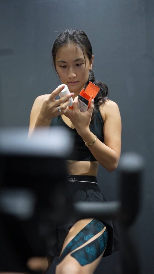 Instagram post by @alixtruong for KT Tape. Caption reads: [...] helps me bounce back faster than @kttape Pro....