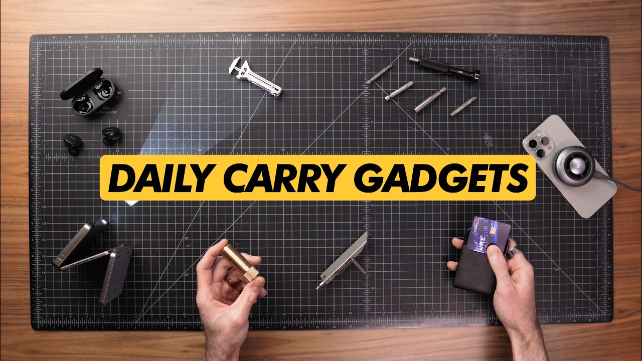 YouTube post by @joshfenn for Aukey. Caption reads: One of a Kind EDC Gadgets You NEED to See.