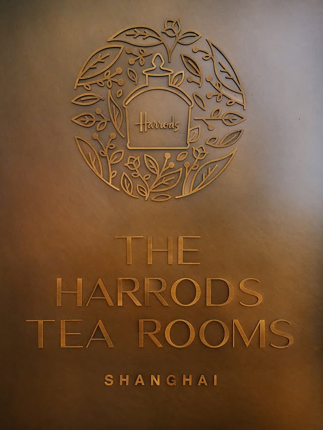Instagram post by @haibox66 for Harrods. Caption reads: Joyful Times at The Harrods Tea Rooms....
