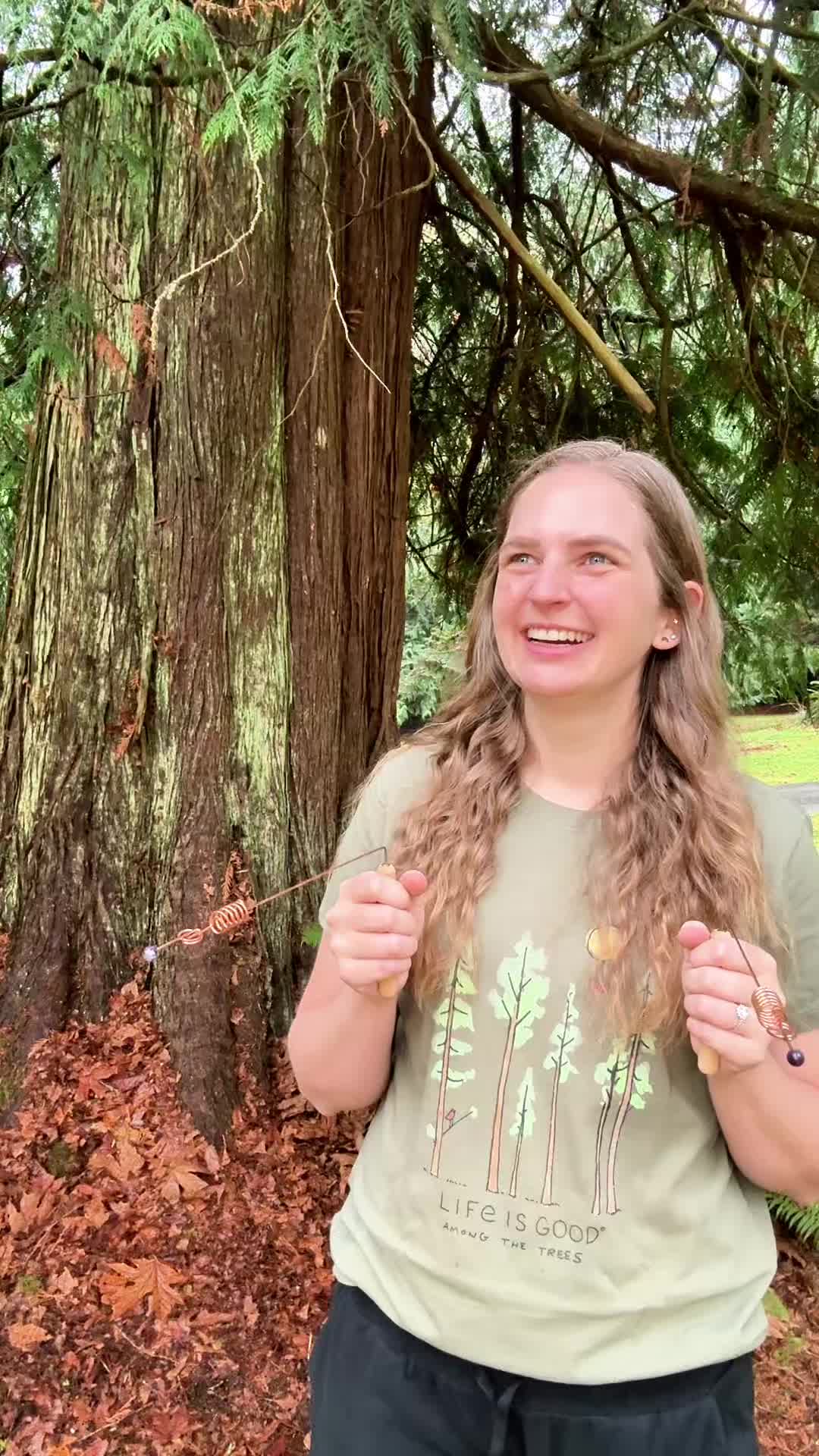 TikTok post by @solarglowmeditations for Life Is Good. Caption reads: #ligbrandambassador @Life is Good #dowsingrods .