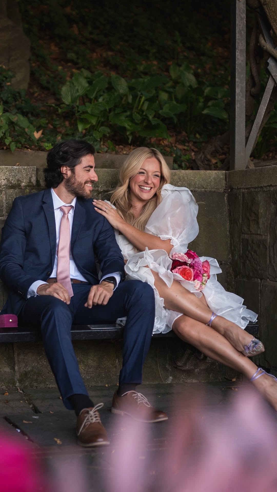 Instagram post by @rachmartino for The Knot. Caption reads: drop everything NOW 💍 @theknot’s 13 Ring Drop....