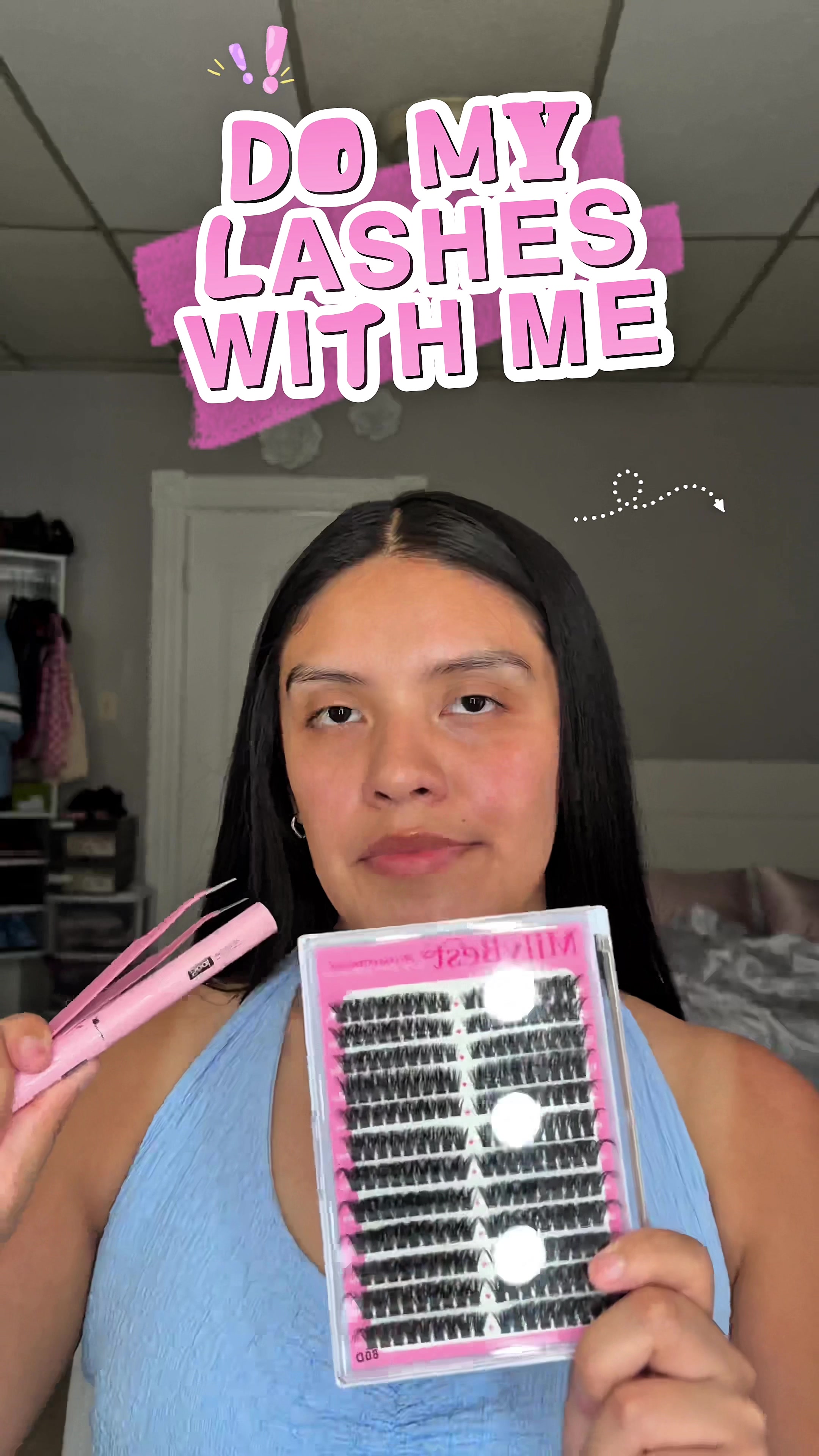 TikTok post by @wendytorresa for MilyBest Beauty. Caption reads: Lash cluster tut using @MilyBest Beauty 🎀....