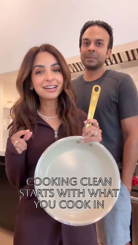 Instagram post by @heynasreen for Made In Cookware. Caption reads: Cooking clean starts what you're actually cooking....