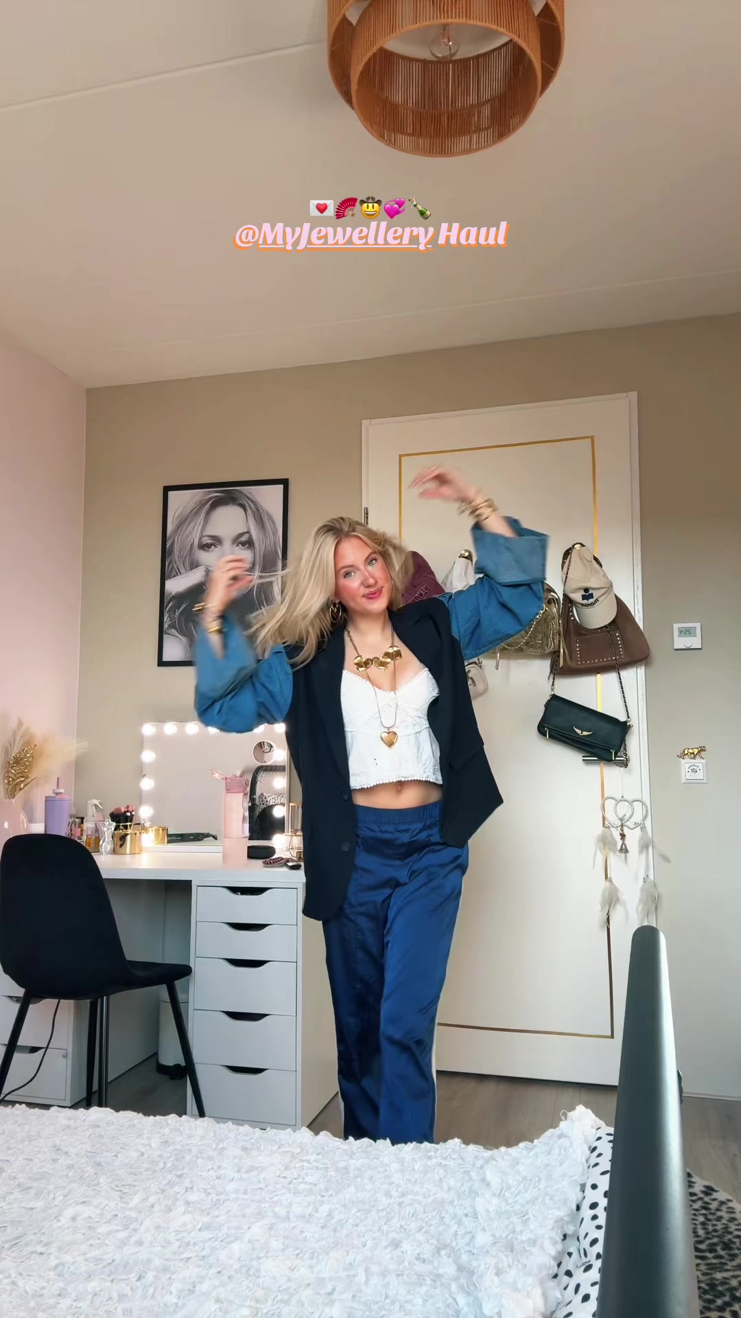 TikTok post by @jackie.vandenberg for My Jewellery. Caption reads: @My Jewellery💌🪭🤠💞🍾#myjewellery #collab....