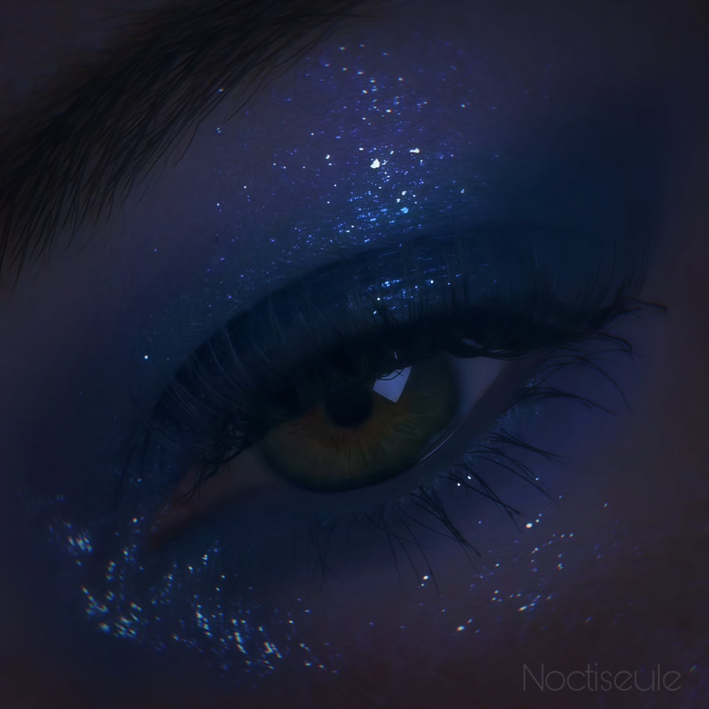 Instagram post by @noctiseule for Catrice Cosmetics. Caption reads: [unbezahlte Werbung] 🩶 BELLABEAUTÉBAR 🩶 Glitter....