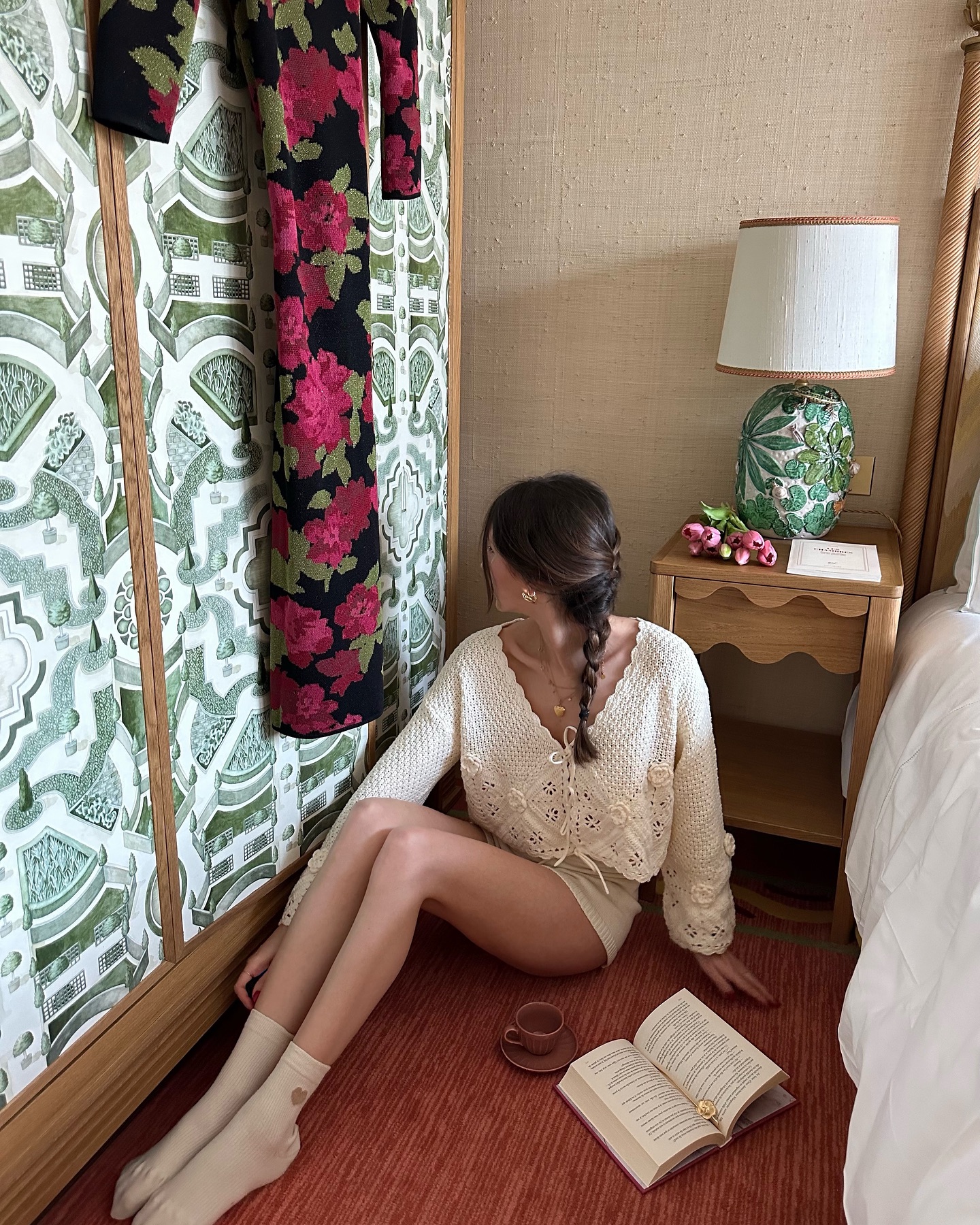 Instagram post by @mariellehaon for Diptyque. Caption reads: The cutest knit in the cutest parisian hotel....