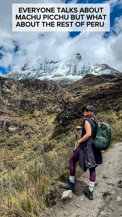 Instagram post by @thecuriouspixie for LATAM Airlines. Caption reads: Ad | Huaraz in the region of Ancash is known as....