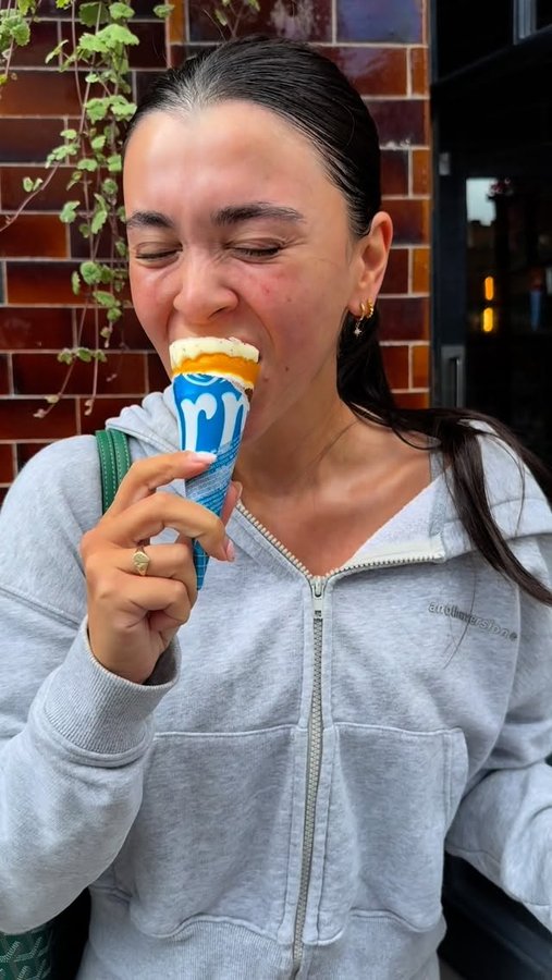 Instagram post by @mallurpaal for Cornetto. Caption reads: [...] in a cone 🌞🍦 Just grabbed the new Cornetto....