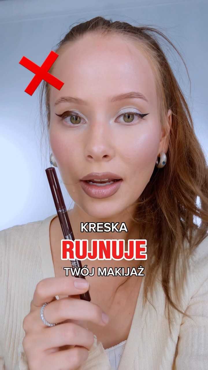 Instagram post by @weronika.jagus for rimmellondon. Caption reads: Moje sposoby na perfekcyjną kreskę 🤌🏻

W filmie....