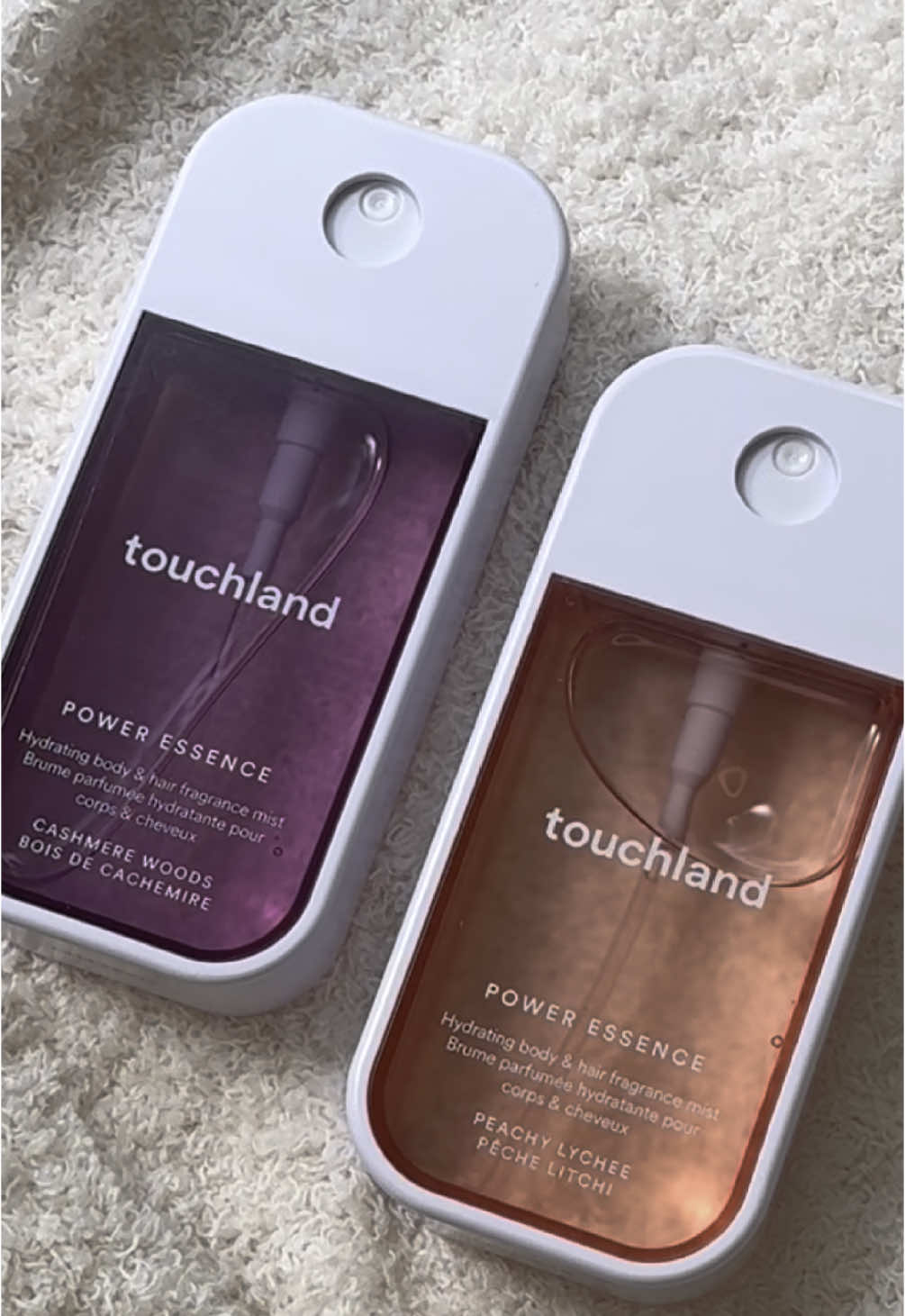 TikTok post by @scentswithjasmine for Touchland. Caption reads: [...] third and fourth). Power Essence by....