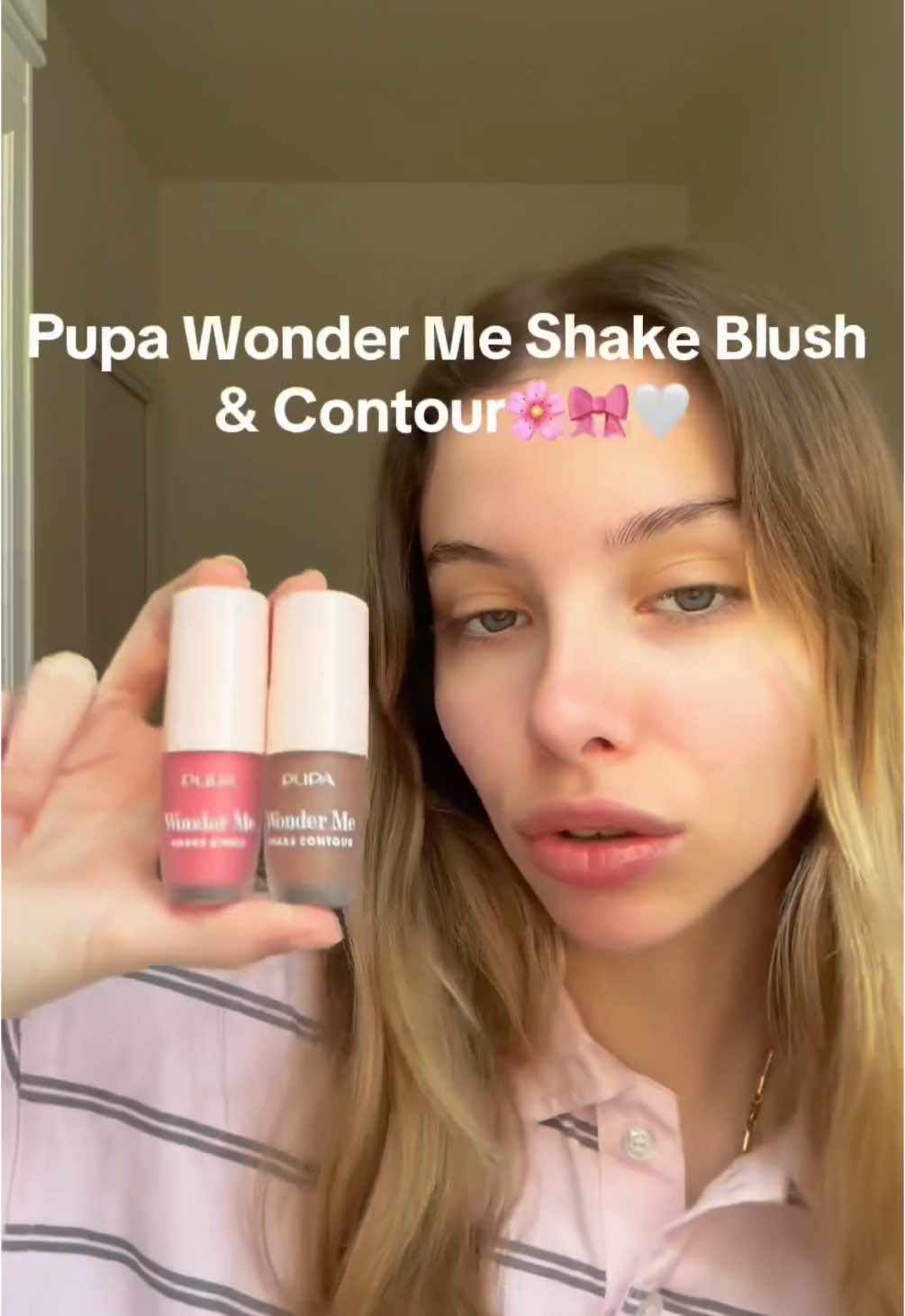 TikTok post by @g.ggggiu for PUPA Milano. Caption reads: Who is This Pupa? Con Wonder Me Shake Blush &....