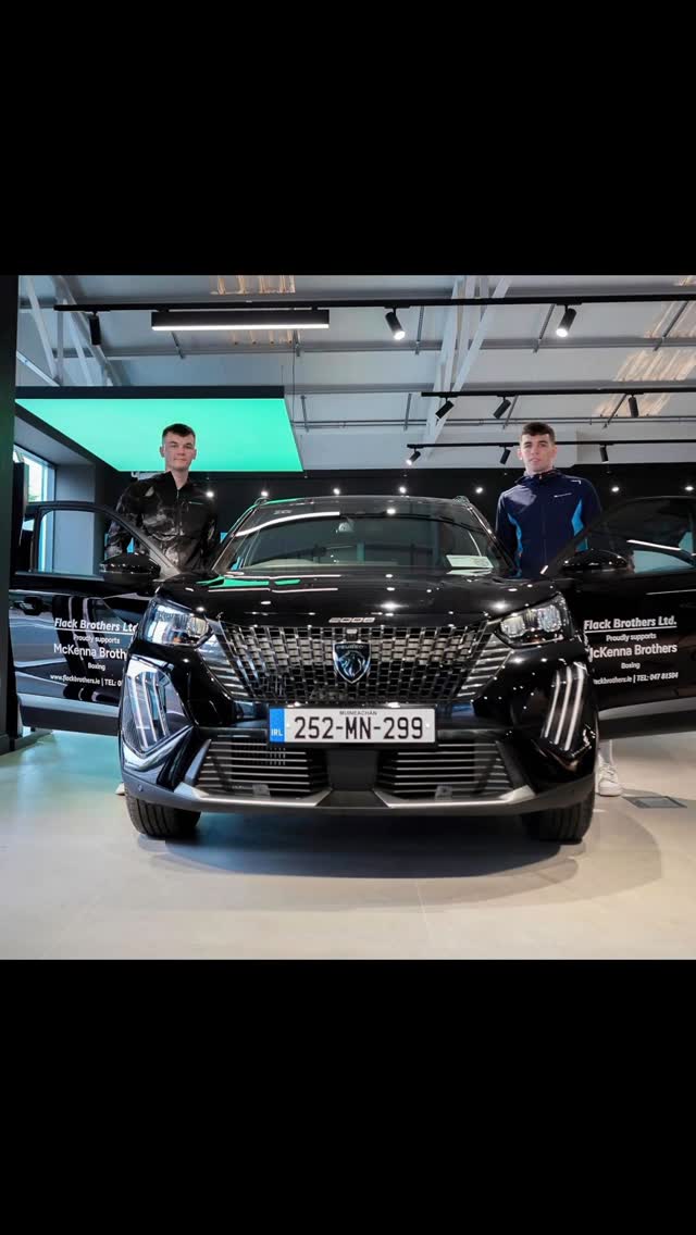 Instagram post by @aaronmck99 for Peugeot. Caption reads: [...] thanks to @flack_brothers_monaghan &....