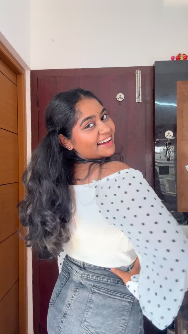Instagram post by @athi_pavith for Wishlink. Caption reads: Off shoulder top🤍🖤 #selectedbywishlink....