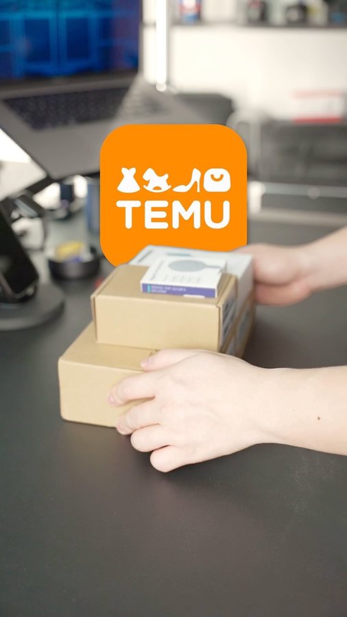 Instagram post by an influencer for Temu. Caption reads: @temu Tech Finds Part 1: Phone [...].