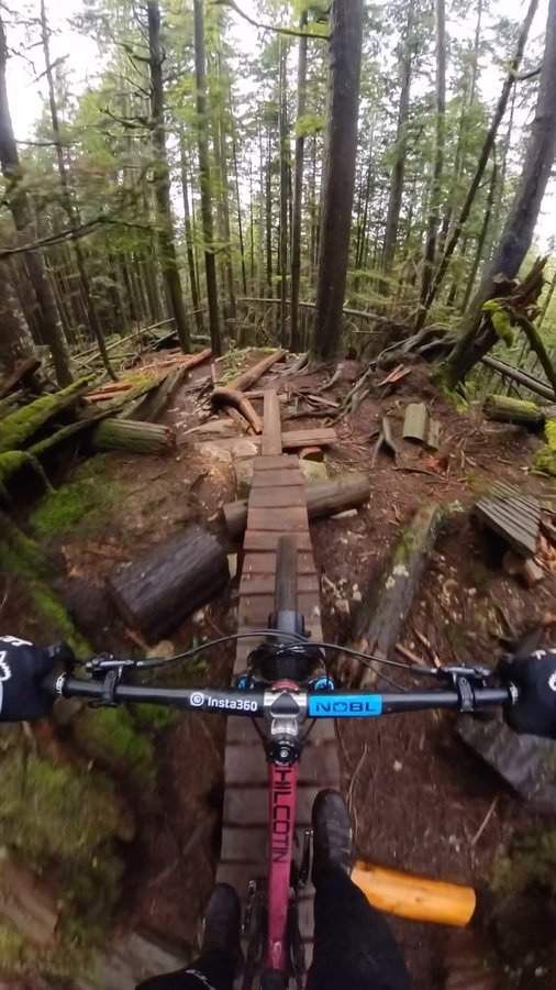 Instagram post by @vancanmtb for NOBL Wheels. Caption reads: [...] #mtb #mountainbike #knolly #noblwheels ⛏️....