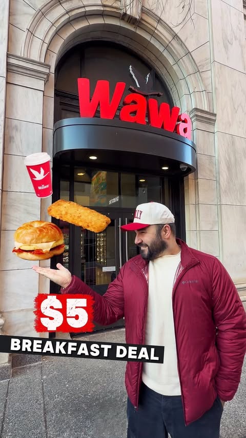 Instagram post by @emrekara_e for Wawa. Caption reads: #ad It’s real!
Get your $5 breakfast at @wawa....